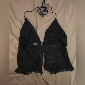 Blue Sheer Halter Top